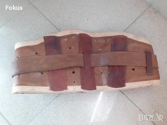 Стар широк кожен колан пояс силях, снимка 2 - Антикварни и старинни предмети - 50954351