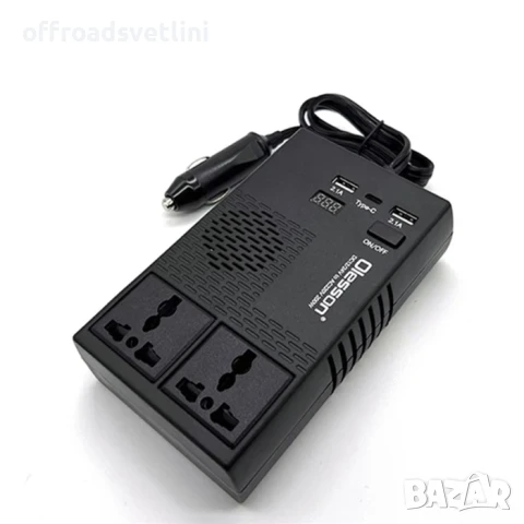 Преобразувател на напрежение от 12V на 220V за коли бусове камиони, снимка 4 - Аксесоари и консумативи - 50824429