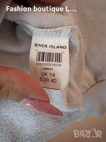 River Island Бяла блуза с черен надпис LOVE 40 размер 🤍🖤, снимка 4 - Блузи с дълъг ръкав и пуловери - 44326098