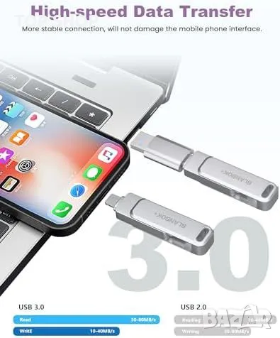 Нов USB-C флаш драйв 128GB USB памет за iPhone, Android и компютър, снимка 7 - Друга електроника - 49339187