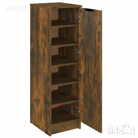 vidaXL Шкаф за обувки, опушен дъб, 30x35x100 см, инженерно дърво, снимка 6 - Скринове - 56147956