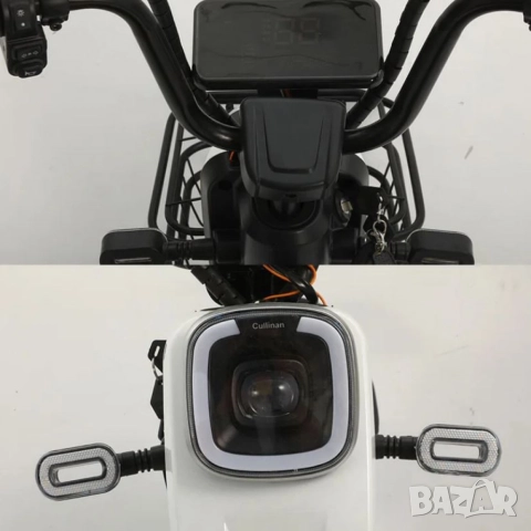 Електрически велосипед motor9 48V12AH – Максимална скорост 45 км/ч, 500W мотор, вакуумни гуми, бял/ч, снимка 11 - Друга електроника - 52112871