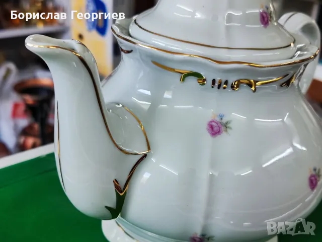 Български чайник порцелан Сталин видин 1958 г, снимка 3 - Сервизи - 49493572