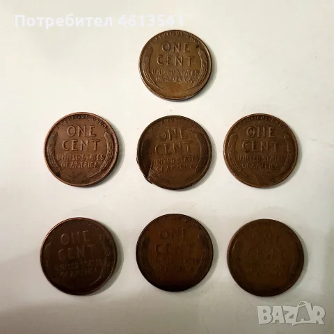 $лот от един цент 7бр., снимка 3 - Нумизматика и бонистика - 56232661
