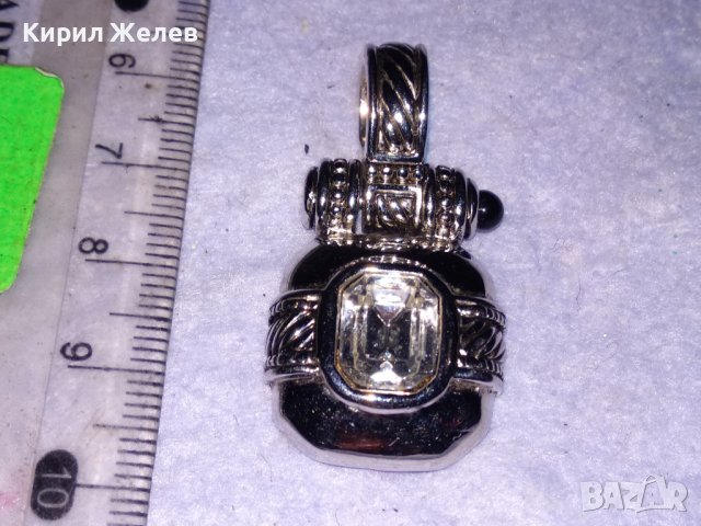 ВЕЛИКОЛЕН АРТ МЕДАЛЬОН БЛАГОРОДНА СТОМАНА с ГОЛЯМ ФАСЕТИРАН КРИСТАЛ и БЯЛА ПОЗЛАТА 38653, снимка 7 - Колиета, медальони, синджири - 41682205