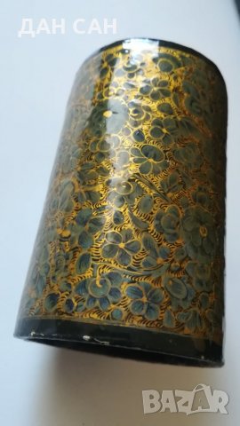 Азия Япония бамбукова ваза моливник рисувана, снимка 2 - Антикварни и старинни предмети - 28057110