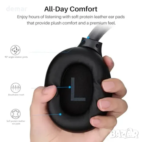 TOZO HT3 Bluetooth слушалки с активно шумопотискане и 90H работа, снимка 4 - Bluetooth слушалки - 55776012