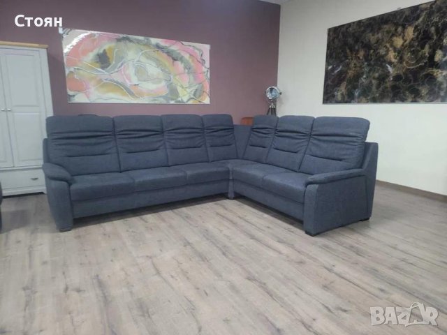 ПРОМОЦИЯ!!! Тъмно сив ъглов диван от плат и две табуретки POLOPOL PP-HS10002, снимка 11 - Дивани и мека мебел - 44216106