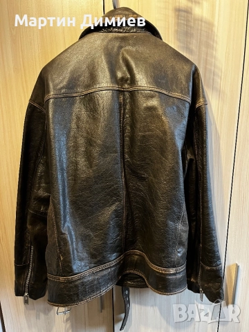 Мъжко кожено яке Zara, снимка 2 - Якета - 52561352