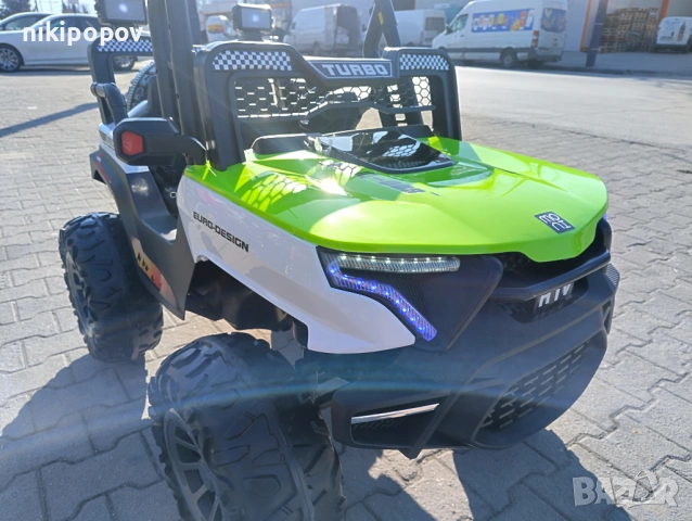 F1 Двуместен акумулаторен джип TURBO 4x4 зелен, снимка 10 - Други - 53849948