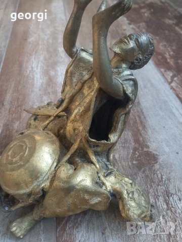 бронзова статуетка масив африкански музикант   19/1, снимка 11 - Статуетки - 44156520