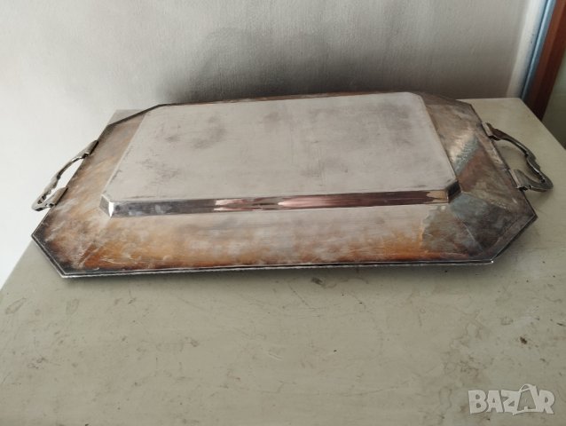 посребрен месингов поднос,табла, снимка 4 - Антикварни и старинни предмети - 42110994