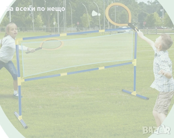 4 в 1 Детски спортен комплект с мрежа – бадминтон, тенис, фризби и Catch Ball, снимка 6 - Други - 51491270