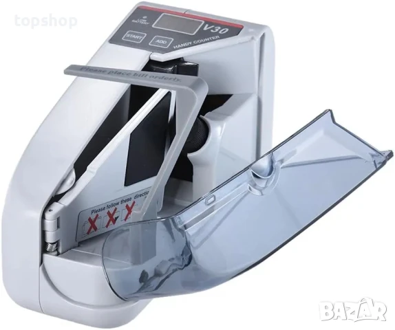 НОВ, ЗАПЕЧАТАН детектор за броене и разпознаване на банкноти FLYINGQIN V30 - долари и евро, снимка 6 - Друго търговско оборудване - 50575601