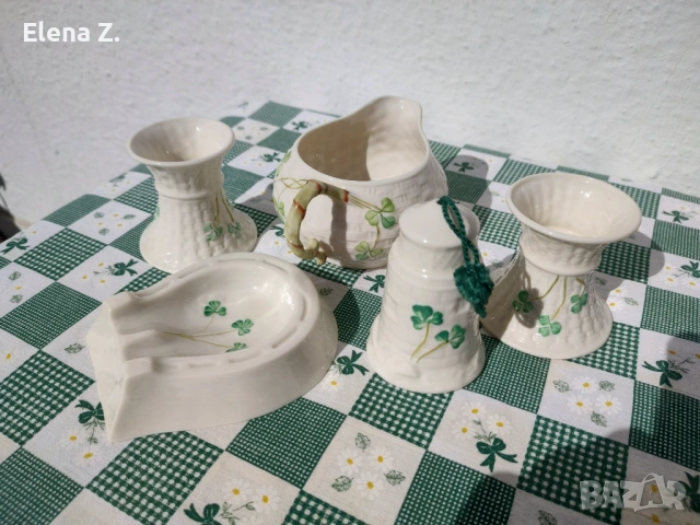 Комплект от 5 части Belleek Ирландия, снимка 3 - Други - 53656580