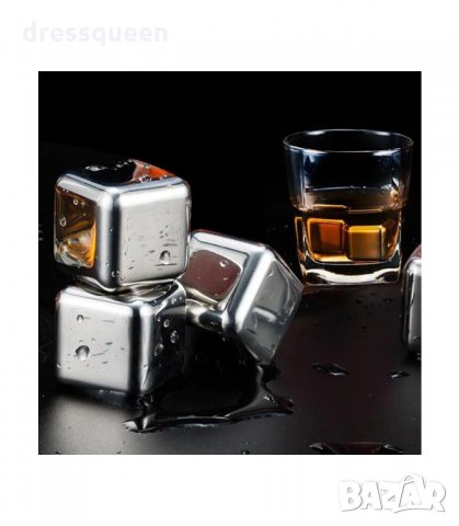 2909 Метални кубчета за охлаждане на напитки с щипка, снимка 2 - Аксесоари за кухня - 34265907
