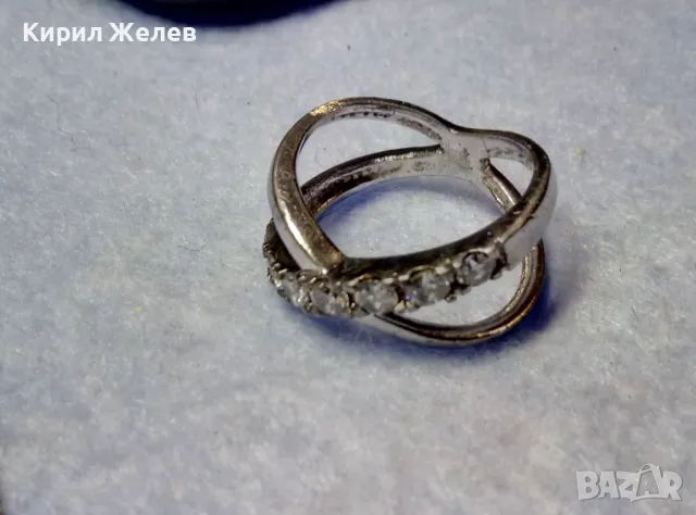 ФЕШЪН АРТ СКЪПОЦЕНЕН СРЕБЪРЕН ПРЪСТЕН РОДИЛАНО СРЕБРО 925 с ФАСЕТИРАНИ БЛЕСТЯЩИ ЦИРКОНИ 47578, снимка 3 - Пръстени - 50354698