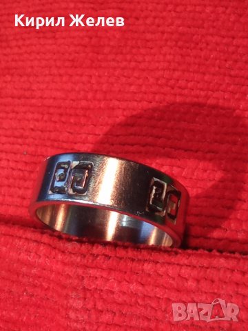 КРАСИВ СТОМАНЕН ПРЪСТЕН ХАЛКА с ВЕРСАЧЕ ОРНАМЕНТИКА 19626, снимка 2 - Пръстени - 32101932