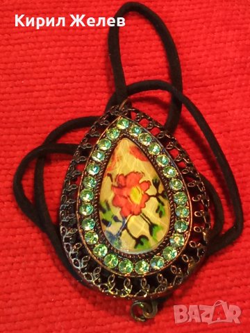 ФЛОРАЛЕН АЖУРЕН КРИСТАЛЕН ВИНТИДЖ - АРТ ПЕНДАНТ КОЛИЕ МЕДАЛЬОН 27361, снимка 2 - Колиета, медальони, синджири - 39141685