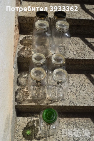  Стъклени буркани с механизъм за затваряне, снимка 4 - Буркани, бутилки и капачки - 51936257