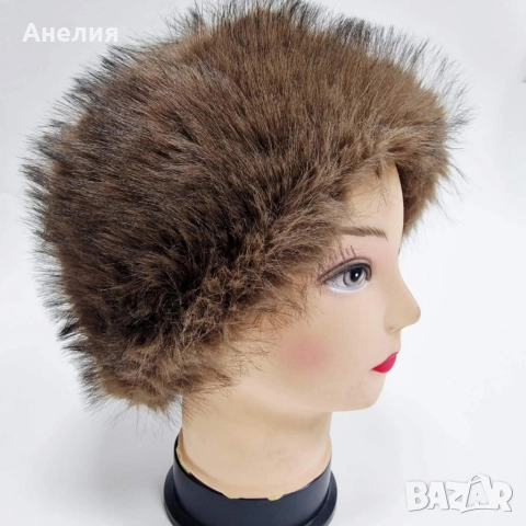 Дамска шапка с дълъг пухкав косъм, снимка 6 - Шапки - 52709487