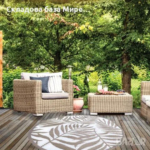  Двулицев външен килим ,Ø90 сантиметра, снимка 1