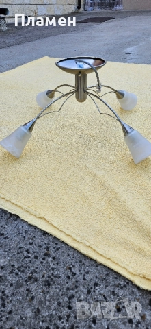 Полилей - хром с четири крушки, снимка 2 - Лампи за таван - 51963043