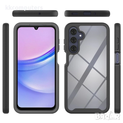 Прозрачен Калъф (PC+TPU) за Samsung Galaxy A17 5G / A17 4G| Комплект с Протектор [Черен, Тъмносин, Ч, снимка 9 - Калъфи, кейсове - 52198709