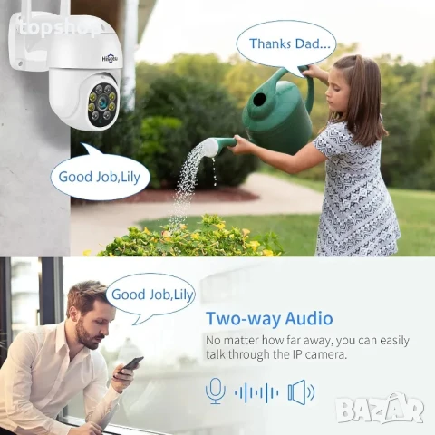 НОВА PTZ 【5MP+автоматично проследяване】Охранителна външна камера с цветно нощно виждане Hiseeu..., снимка 3 - IP камери - 50501471