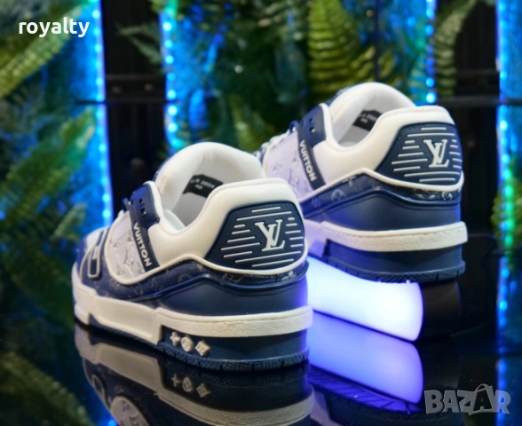 Мъжки маратонки Louis Vuitton Цвят- Бяло и ч Синьо, снимка 3 - Маратонки - 51629470