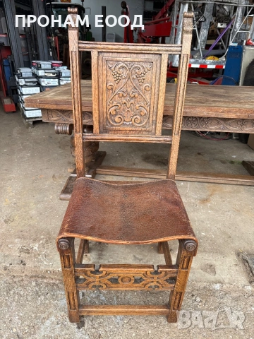 Масивна маса и 10 стола комплект, снимка 3 - Маси - 53690109