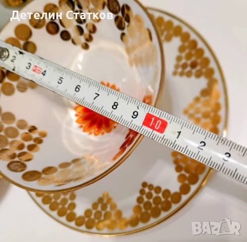 Винтидж немски порцеланов сервиз 3 двойни сета за кафе или чай, снимка 6 - Чаши - 52976654