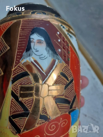 Ваза Сатцума Япония "Nippon Tokusei" поизв.преди 2 св. война, снимка 4 - Антикварни и старинни предмети - 53388626