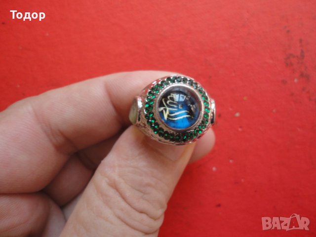 Страхотен пръстен камък и емайл , снимка 3 - Пръстени - 41633825