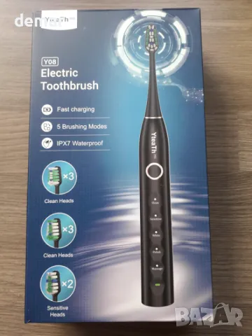 Звукова четка за зъби с 8 глави и 5 режима, 120 дни живот на батерията, 50 000 VPM, кутия и стойка, снимка 10 - Други - 49405600
