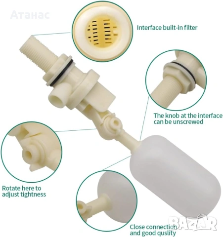 Поплавъчен клапан 1/2" за инкубатори, поплавък за поилкаи, снимка 3 - За птици - 53427534