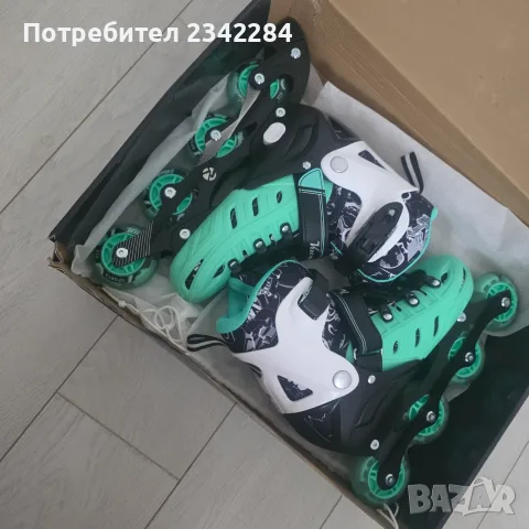 Нови регулируеми ролери Kuxuan EU 35–39 със светещи колела, снимка 4 - Ролери, кънки - 56245822