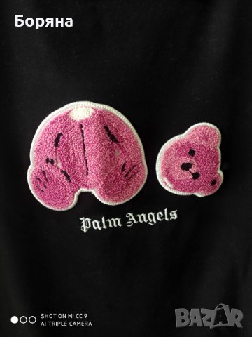 НАМАЛЕНА - Palm Angels нова с етикет тениска с мече, снимка 4 - Тениски - 40901374