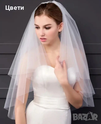 Бели сватбени воали и малка дамска чанта, снимка 5 - Сватбени аксесоари - 50552408