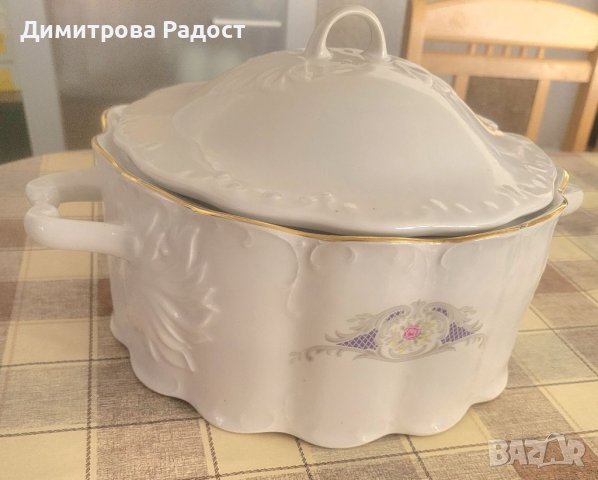 Български порцеланов супник с капак Aristokratish! Състояние ново! , снимка 7 - Сервизи - 41341251