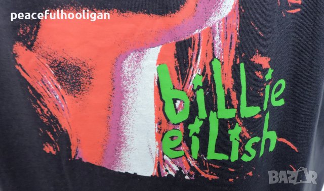 Billie Eilish Relaxed Boyfriend Tee Size XL Cotton 2022 Lash Music -Official Merch , снимка 4 - Тениски - 44229601