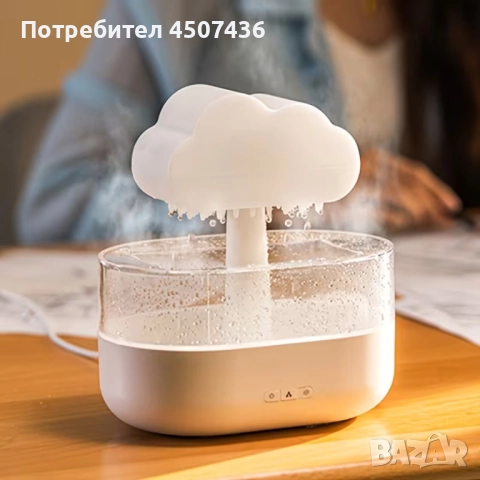 Rain Cloud 200ml,USB роматерапевтичен дифузер 7 цвята, релаксиращи звуци от дъжд, снимка 3 - Овлажнители и пречистватели за въздух - 52815056