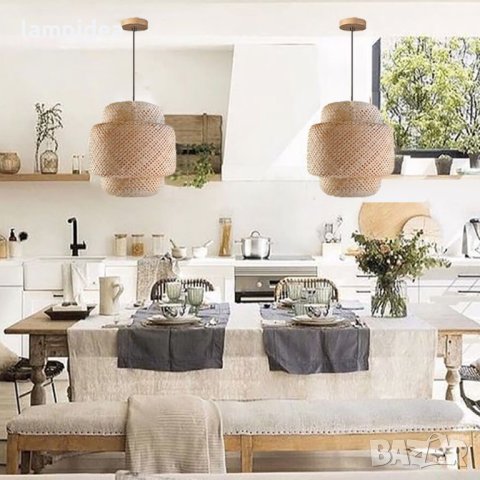 Пендел - Бамбук - Цилиндър три нива, снимка 6 - Лампи за таван - 41886530