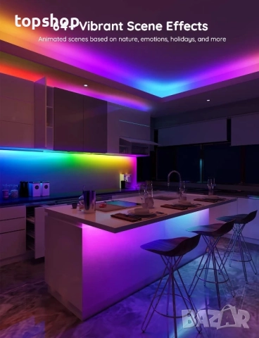 Govee 65,6 фута / 20 метра RGBIC LED ленти за спалня, интелигентни ленти, съвместими с Alexa, LED..., снимка 7 - Лед осветление - 51598048
