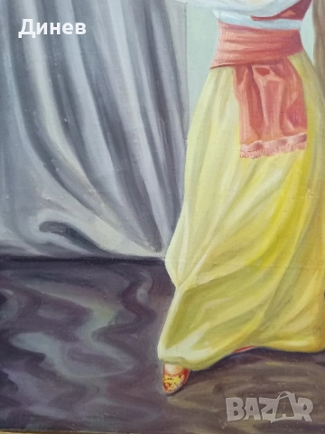 картина маслени бои Танцьорка с Даире (Ориенталски Мотив), снимка 9 - Декорация за дома - 52146217