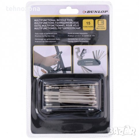 Мултифункционален инструмент за велосипеди с предпазен калъф, Dunlop 15 функции
