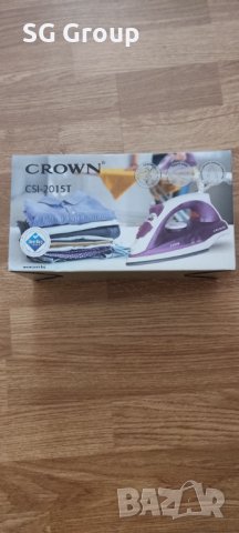Парна ютия Crown незалепваща плоча, терморегулатор, 2000W, лилава.