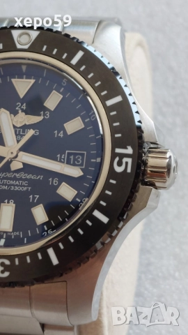 Оригинален Мъжки часовник Breitling Superocean 44 Automatic Blue Dial Men's Watch (Брайтлинг 44мм.), снимка 3 - Мъжки - 52217856