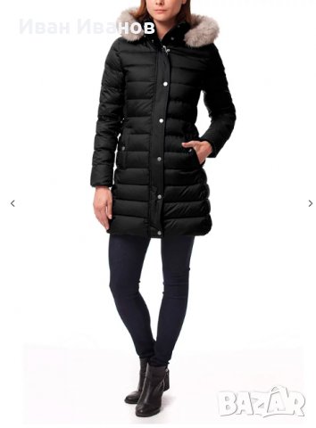 дълго пухено яке Tommy Hilfiger Tyra Down Coat, Black  размер М-Л, снимка 5 - Якета - 38752032