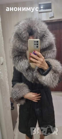 Зимно дълго яке с лисица , снимка 2 - Якета - 52546790